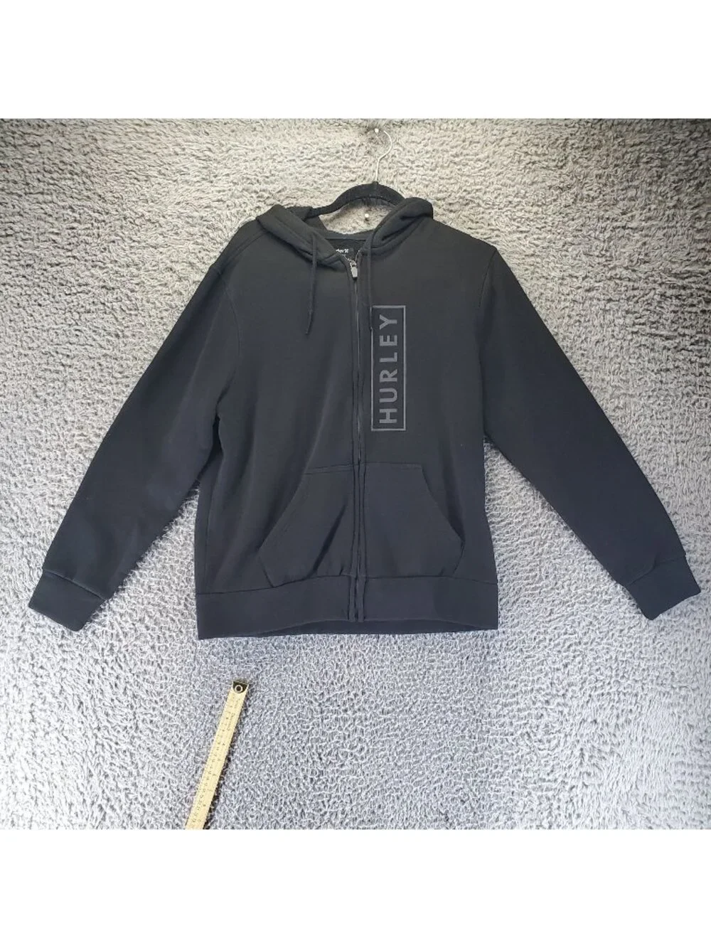 Hurley Shirt Mens Medium Black Full Zip Kangaroo Pocket Hoodie